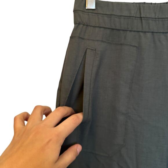 Democracy Wide Leg Pants Pull On High Rise Utility Pocket Palazzo Green Size M - Picture 5 of 10